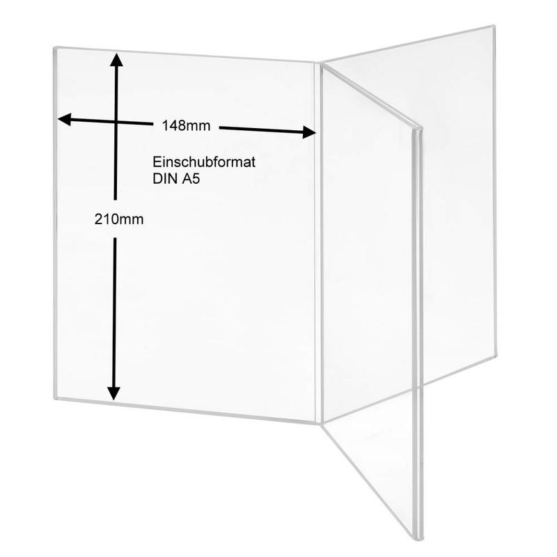 Zeigis® Advertising Stand Acrylic Glass 3-Sided DIN A5 / Star-Shaped