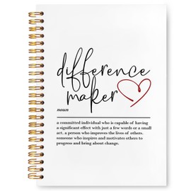 VIIJJUE Difference Maker Gifts Notebook, Appreciation Gifts Journal, Thank You Gifts Journals for Writing, Difference Maker Definition Hardcover Spiral Notebooks, 5.5x8.3 Inch