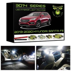 Fyre Flys 11 Piece White LED Interior Lights for 2013-2020 Hyundai Santa Fe Super Bright 6000K 3014 Series SMD Package Kit and Install Tool