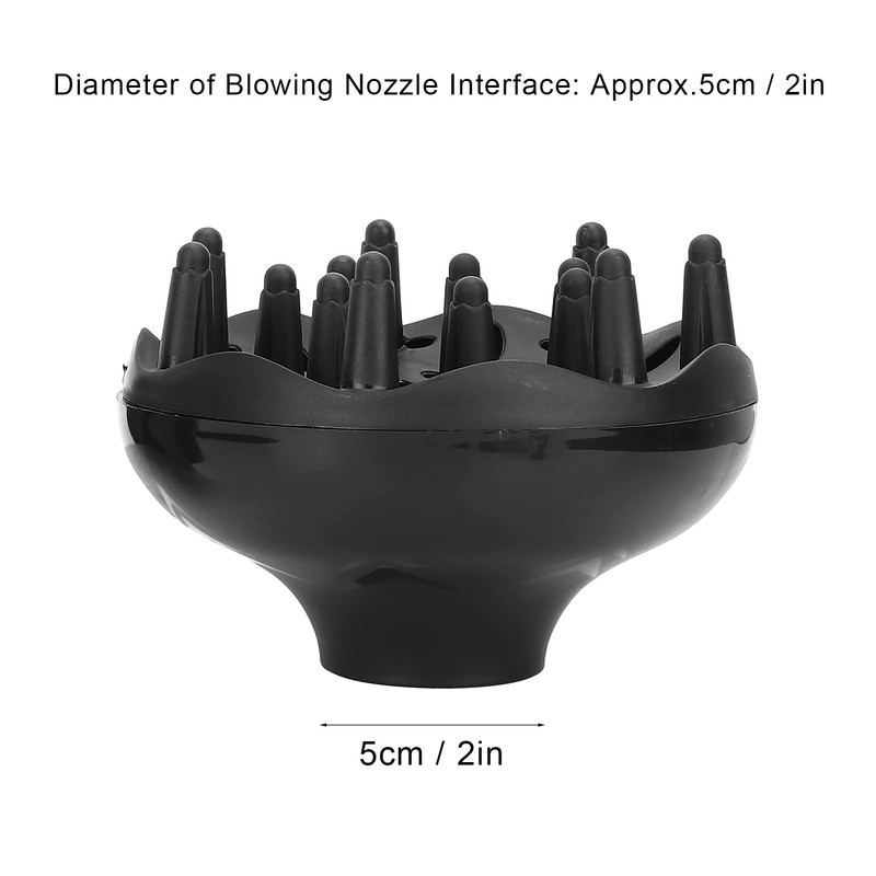 3Pcs Multifunction Blow Dry Nozzle Set Black Plastic Cordless Includes
