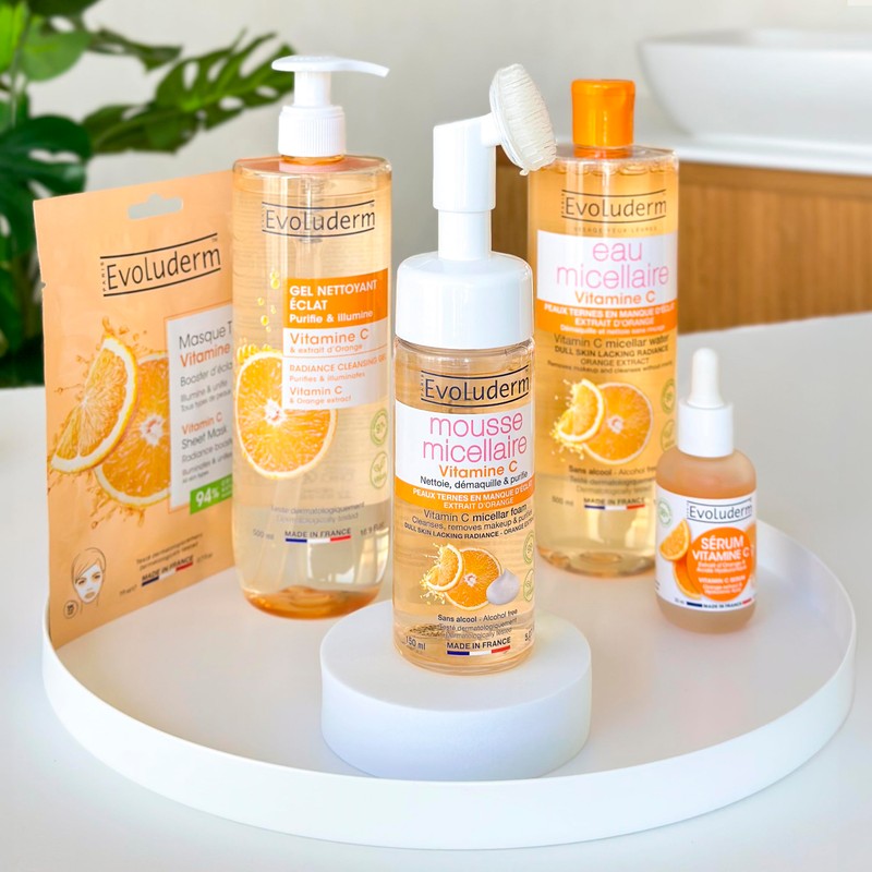 EVOLUDERM Micellar Foam Vitamin C - 96% Ingredients of Natural