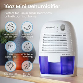 Pro Breeze Dehumidifiers for Home,215sqft Small Dehumidifiers for Room,16oz T...