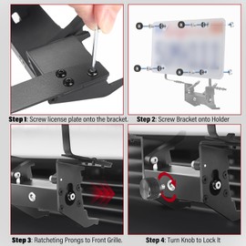 【Uptodate】 2026 New Model Y Juniper Original No Drill Front License Plate Holder - Fit for Model Y License Plate Holder Aluminum Alloy Removable No Drilling No Adhesives Lockable License Plate Frame