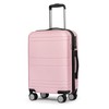 KYME Pink Carry On Luggage Hardshell Suitcase PC+ABS with Spinner Wheels TSA Lock 20 Inch Lightweight Luggage for Travel