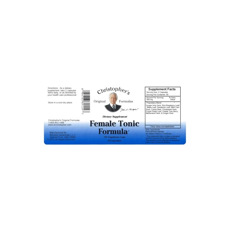 Christopher's Original Formulas Female Tonic Formula, 100 Count