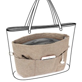 Vancore Bag-in-Bag, Small, Inner Bag, Freestanding, Lightweight, Bag Organizer, Waterproof, Storage Bag, Partitioned, For Tote Bags, Men's and Women's, Organizer Bag with Zipper, Bag Organizer