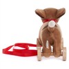 Ragtales RT501 Wooster Wooden Pull-Along Daschund Dog Soft Toy, Red