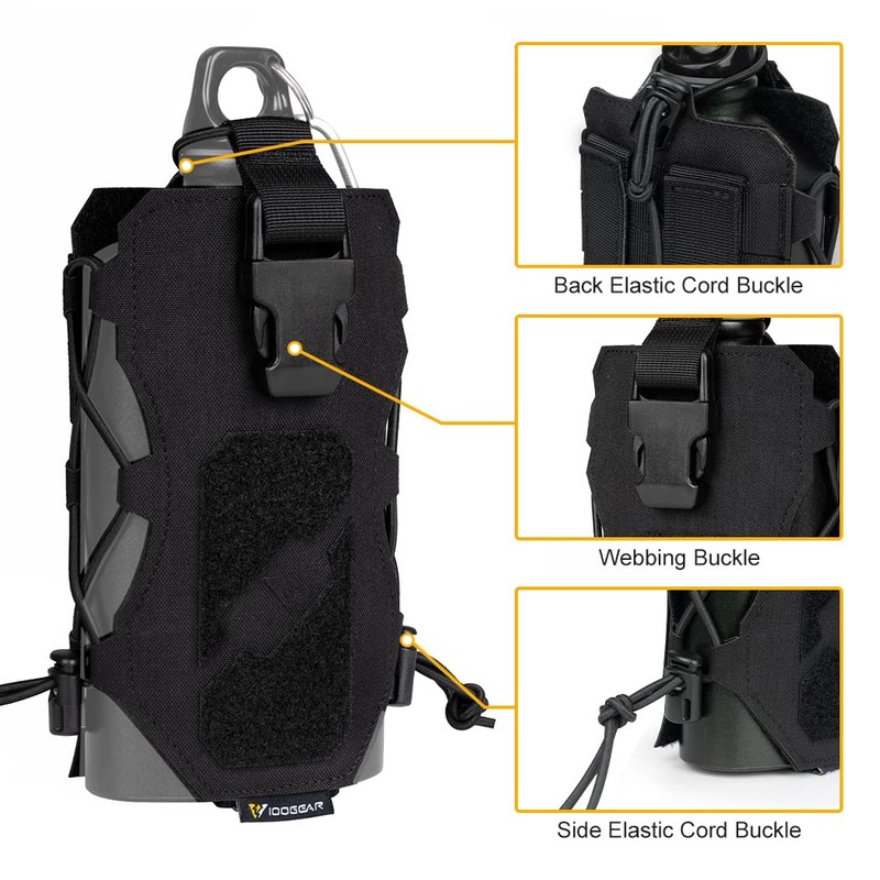 IDOGEAR Tactical Water Bottle Pouch Military Adjustable Straps Kettle Carrier