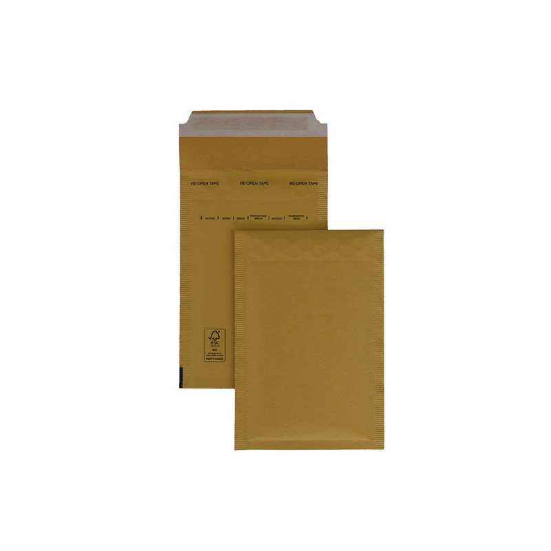 SmithPackaging Bubble Padded Envelopes, Gold, 100mm x 165mm, Pack of