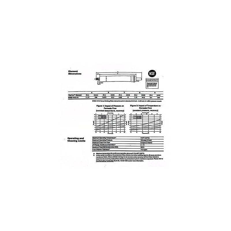 FilmTec, BW60-1812-75 75 gpd TFC Membrane for Undersink Reverse Osmosis
