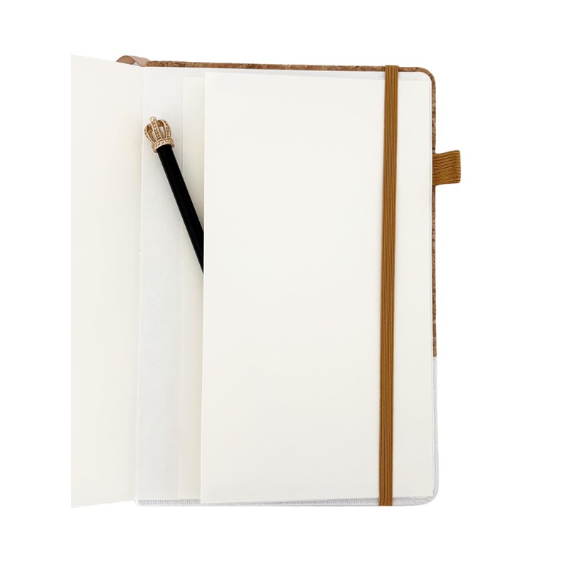Nordura Notebook A5, High-Quality Linen & Cork Hardcover, Notebook, Unlined