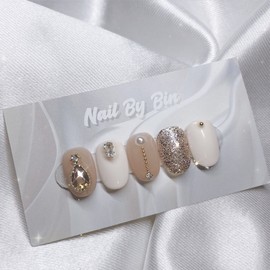 [Handmade Nail Tips] Luxury Gold Nails - Square / [수제네일팁] 럭셔리골드 네일 - 스퀘어