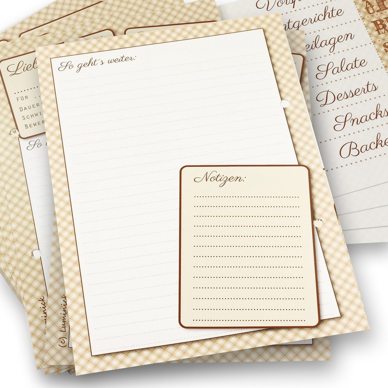 40 Recipe Cards & 9 Tabs DIN A5 Tabs Set