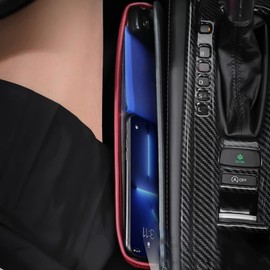 Car Seat Gap Filler, Universal Car Seat Gap Organizer Seat Gap Filler Storage Box Between Front Seat Premium PU Leather Console Catcher Universal Pocket