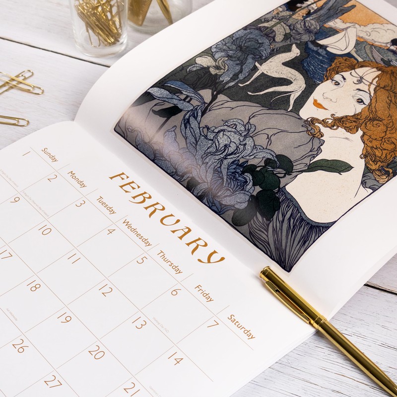 Art Nouveau 2026 Square Wall Calendar | Monthly Planner Featuring