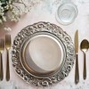 Umisriro Antique Silver Charger Plates Embossed Rim, 13 Inch Dinner