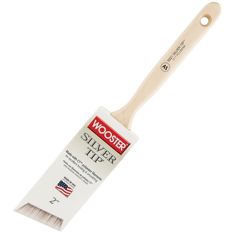 Wooster Brush 5221 2 inch Silver Tip Angle Sash Paintbrush,