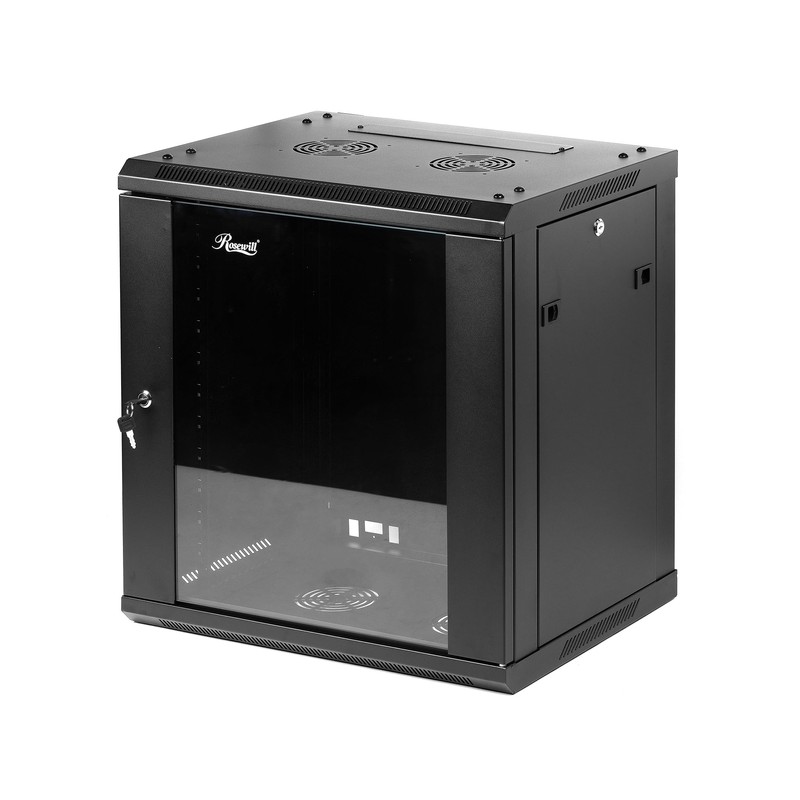 Rosewill 12U Server Rack Enclosure with Glass Door, Locks, &