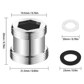 Tap Adapter M20 to M22 - Thread Adapter for Male Thread M20 and M22, Ideal for Aerators and Sinks