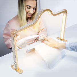 NuBusno Large Half Moon Desk Lamp with 3 Colors, 33.46inch Arch Light for Nail Tech, 420 LEDs, Adjustable 3000K-6000K Color Temp, for Nails Art, Tattoo, Eyebrow, Beauty, Reading, Salon