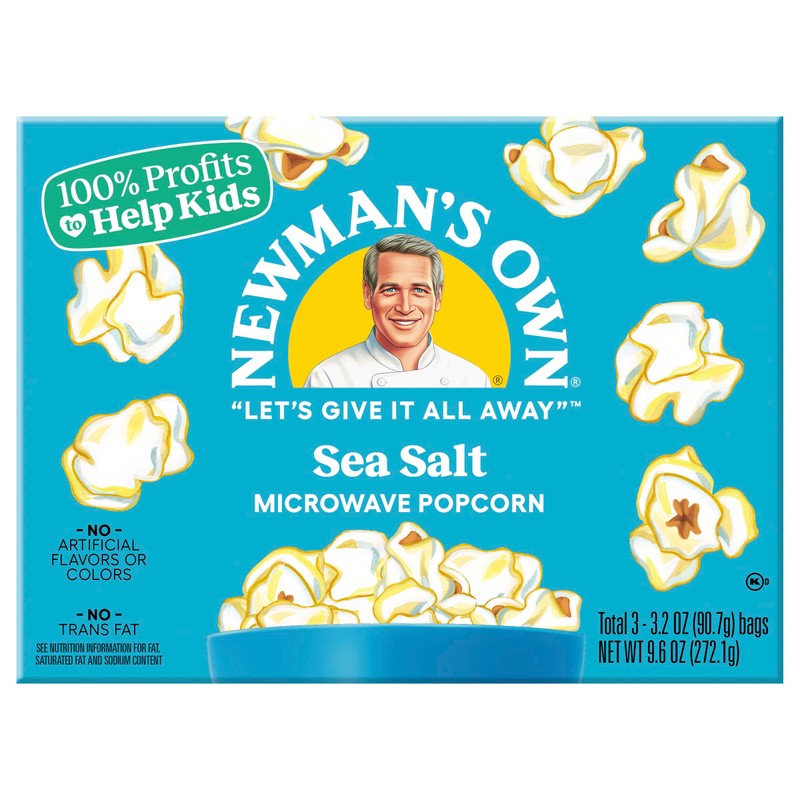 Newman's Own Microwave Popcorn - Sea Salt | Kosher |