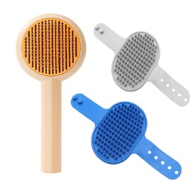 Cat Grooming Comb Brush: JOANGIHC 3PCS Dog Brush | Self-Cleaning Dog Shower Brush | Pet Bath Massage Brush | Dog Hair Fur Remover for Short & Long Haired Dogs/Cats