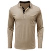 Mens Long Sleeve Polo Shirts Casual Moisture Wicking Golf Polo