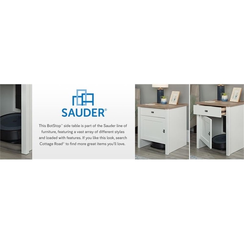 Sauder Homeplus Robot Vacuum Storage Side Table End Table Cabinet