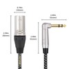 DETAME 6FT Right Angle 1/4 TRS to XLR 3Pin Male