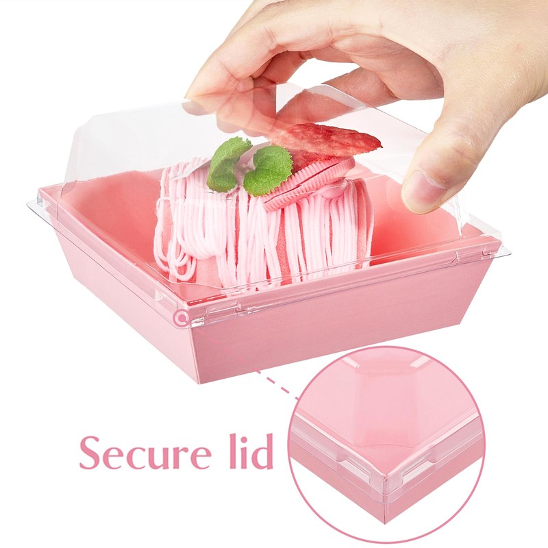 Ocmoiy 50 Pack Small Charcuterie Boxes with Clear Lids 4x4