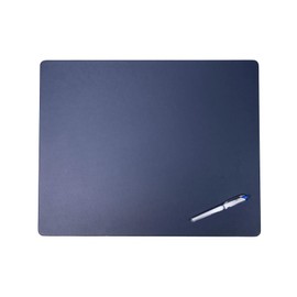 DACASSO Leatherette Conference Table Pad - Luxury Leather Desk Blotter for Writing - Padded Executive Desk Surface Protector - (Navy Blue, 20” x 16”)