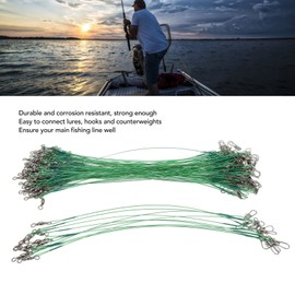 Vbestlife Líderes de pesca, 100 unidades de líder de pesca giratorios, anticorrosión, alambre de acero duro para agua salada (20 cm)