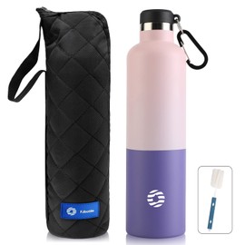 FEIJIAN FJbottle 750/1000 ml Vacuum Insulated Stainless Steel Water Bottle Water Bottle BPA-Free Leak-Proof Sports Bottle Thermos Flask with Carabiner Hook for Sports/Outdoor/Camping/Fitness/Yoga/School