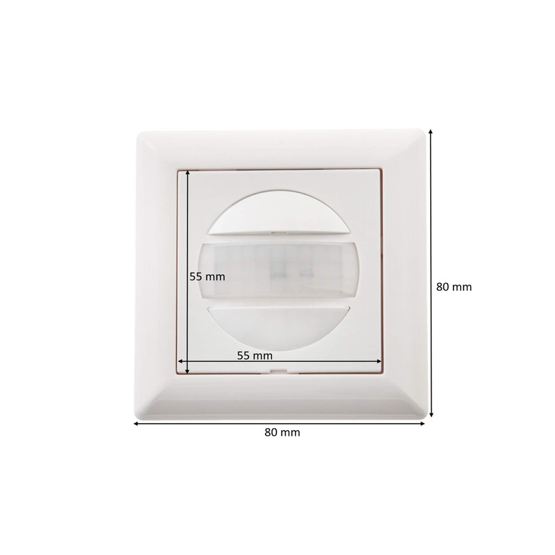 Huber Motion 180° Motion Detector, White, Recessed, Flush-Mounted, Energy-Efficient
