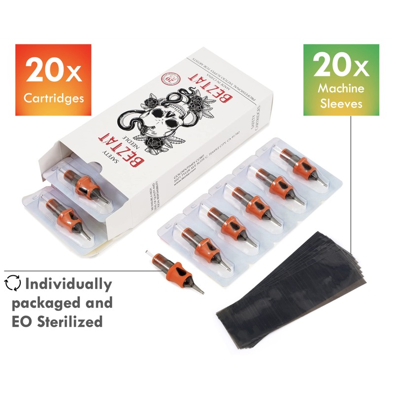 BEZTAT Ultra Premium Professional Cartridge Needles w/Grip & Machine Covers