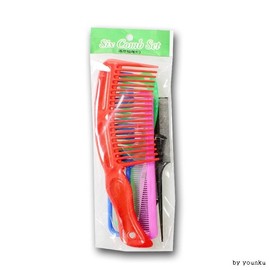Color 6-Piece Comb Set T1/Hair Comb/Hair Brush/Pick Comb/Hair Shine 10ea