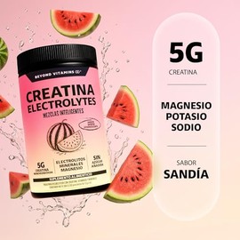 BEYOND VITAMINS Creatina Monohidratada con Electrolitos y Ciclodextrina para Mejor Absorción e Hidratación | Bebida Efervescente con Vitaminas y Miner
