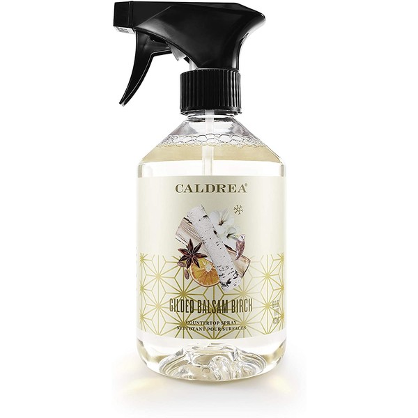 Caldrea Multi-surface Countertop Spray Cleaner, Made with Vegetable Protein Extract, Gilded Balsam Birch Scent, 16 oz (Packaging May Vary)