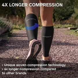 Artefit Calf Compression Sleeves for Men & Woman - Footless Socks Support Running & Sports - Leg Sleeve Brace for Shin & Calves - Black XL