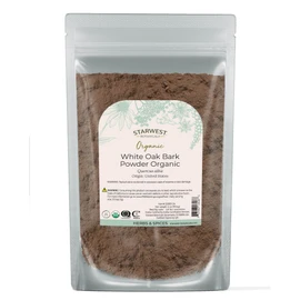 Starwest Botanicals White Oak Bark Powder Organic - Dried Herb for Tea & Natural Herbal Blends, Pure Quercus Alba, Certified Kosher, Non-GMO - 4 oz Pouch