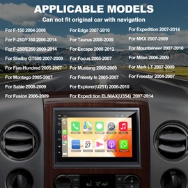 Car Stereo 4+64G Android 13 for Ford 2004-2014 F150/F250/F350, 7 Inch IPS Touch Screen Car Radio with Wireless Carplay/Android Auto,GPS, WiFi, Bluetooth,FM, Support OBD2/DVR/DSP