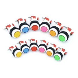 Savefree -12pcs Botones Arcade Maquinita Seis Colores Y Micros Zippy.Adecuado para juegos arcade y máquinas de garras.