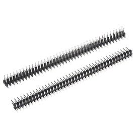 sourcing map Surface Mounted Devices Pin Header 80P 2 Row 2 mm Pitch Silver Tone Pin for Prototyping Pack of 5