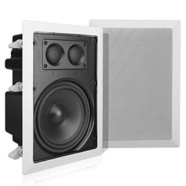 Pyle In-Wall / In-Ceiling Dual 6.5'' Enclosed Speaker Systems, 2-Way Flush Mount Stereo Speakers (Pair)