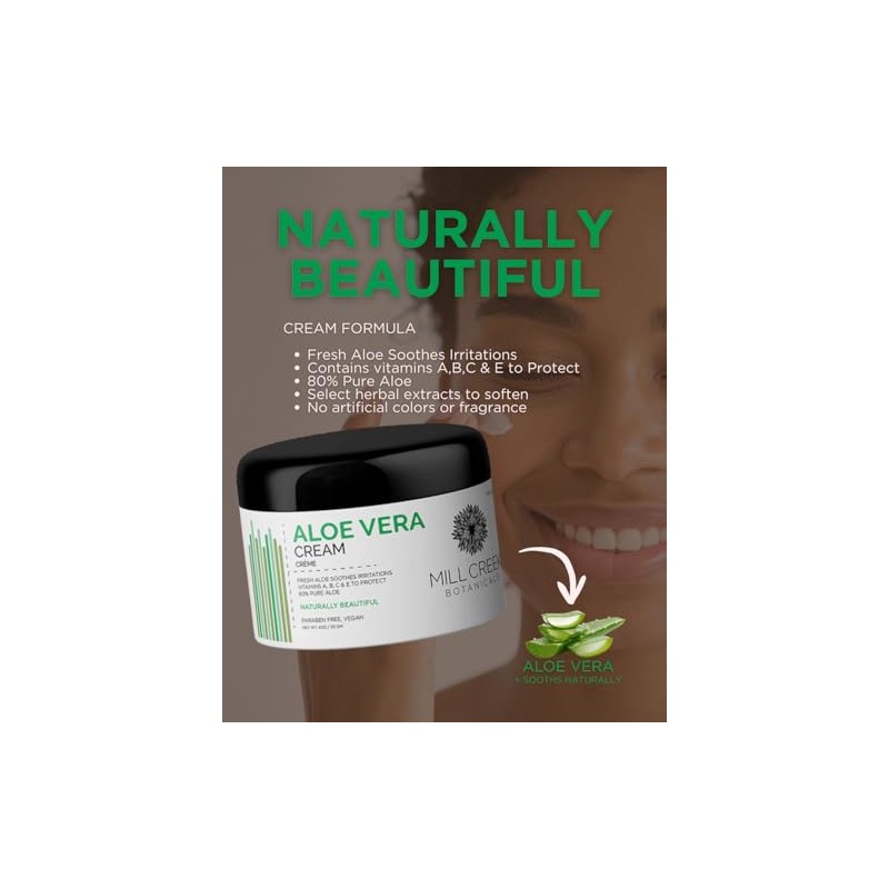 Mill Creek 80% Aloe Vera Cream, 4 oz by Mill