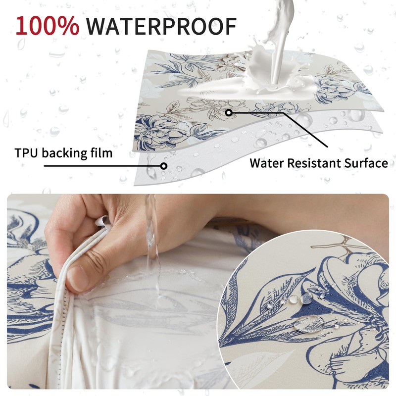 96x30 Picnic Table Cover with Bench Covers Waterproof Elastic Floral