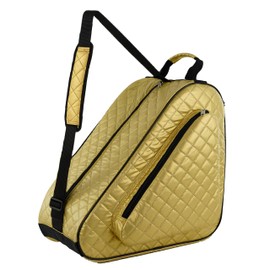 HEXIFUL Skate Bag to Carry Ice Skates, Inline Skates, Roller Skates and Quad Skates for Both Kids and Adults (Gold/Black 022)