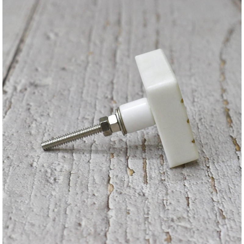 ARTISNO Square Marble Brass Knob, Modern Cabinet Knob, Decorative Hardware,