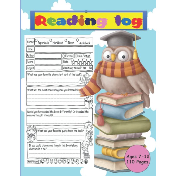 Reading Log For Kids: Reading Notebook For Ages 7 -