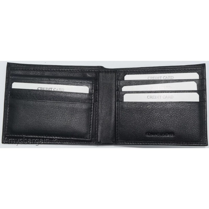 Unbranded RFID men's wallet bifold genuine leather protect IDs credit